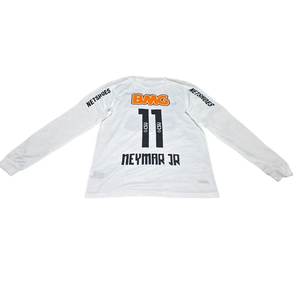 Santos 2012/13 Home Neymar Jr #11 Retro Soccer Long Sleeve Jersey  Men Size L